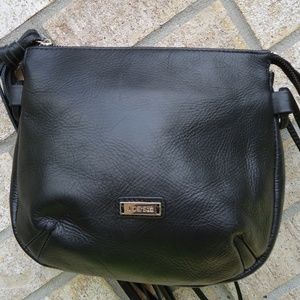 Joe"s Jeans genuine black leather crossbody bag .